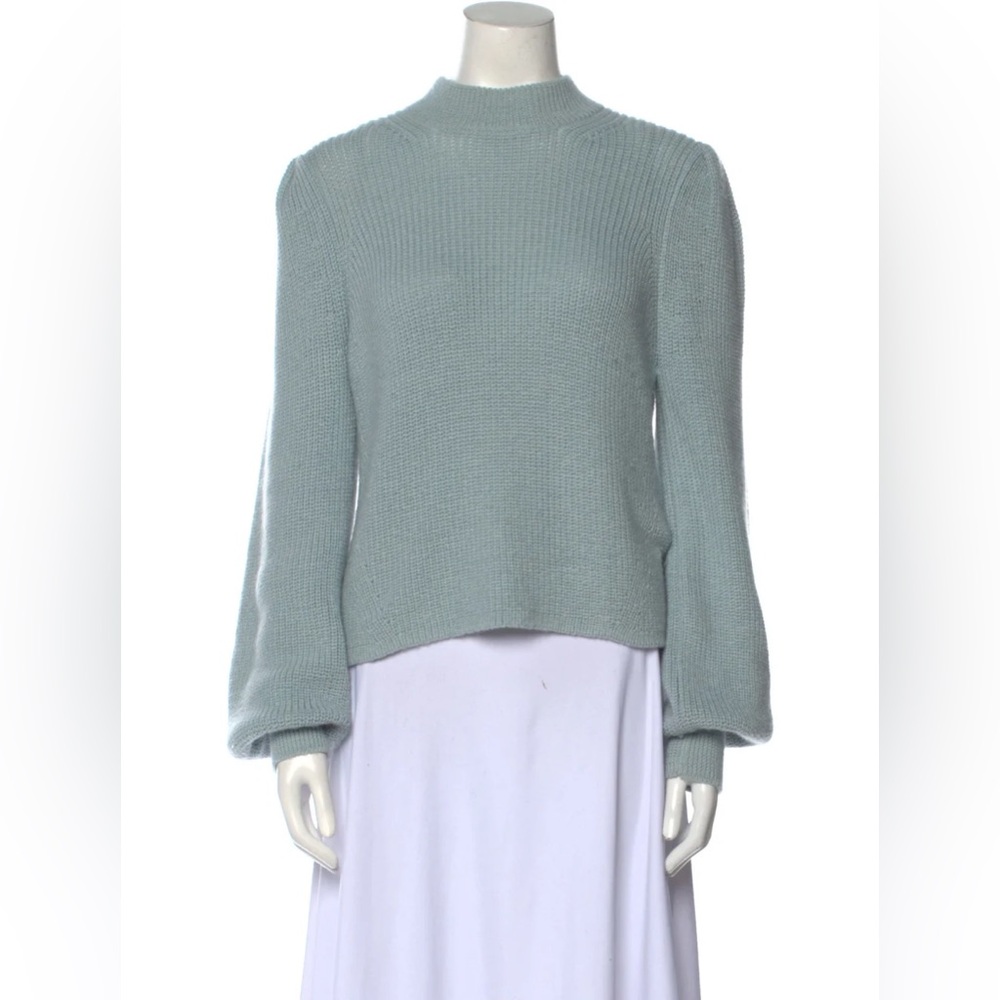 Eleven six baby blue sweater puff sleeve 100% baby alpaca